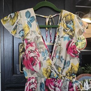 Band of Gypsies Floral Satin Maxi Dress